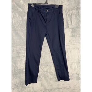 Prana Womens Navy Blue Straight Leg Stretch Twill Pants Size 6 RG